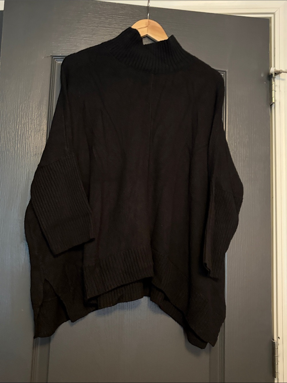 LOFT Black Women's Mock Neck Oversized Sweater